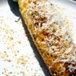 Grilled Sweet Corn w/ Toasted Garlic Panko & Parmesan
